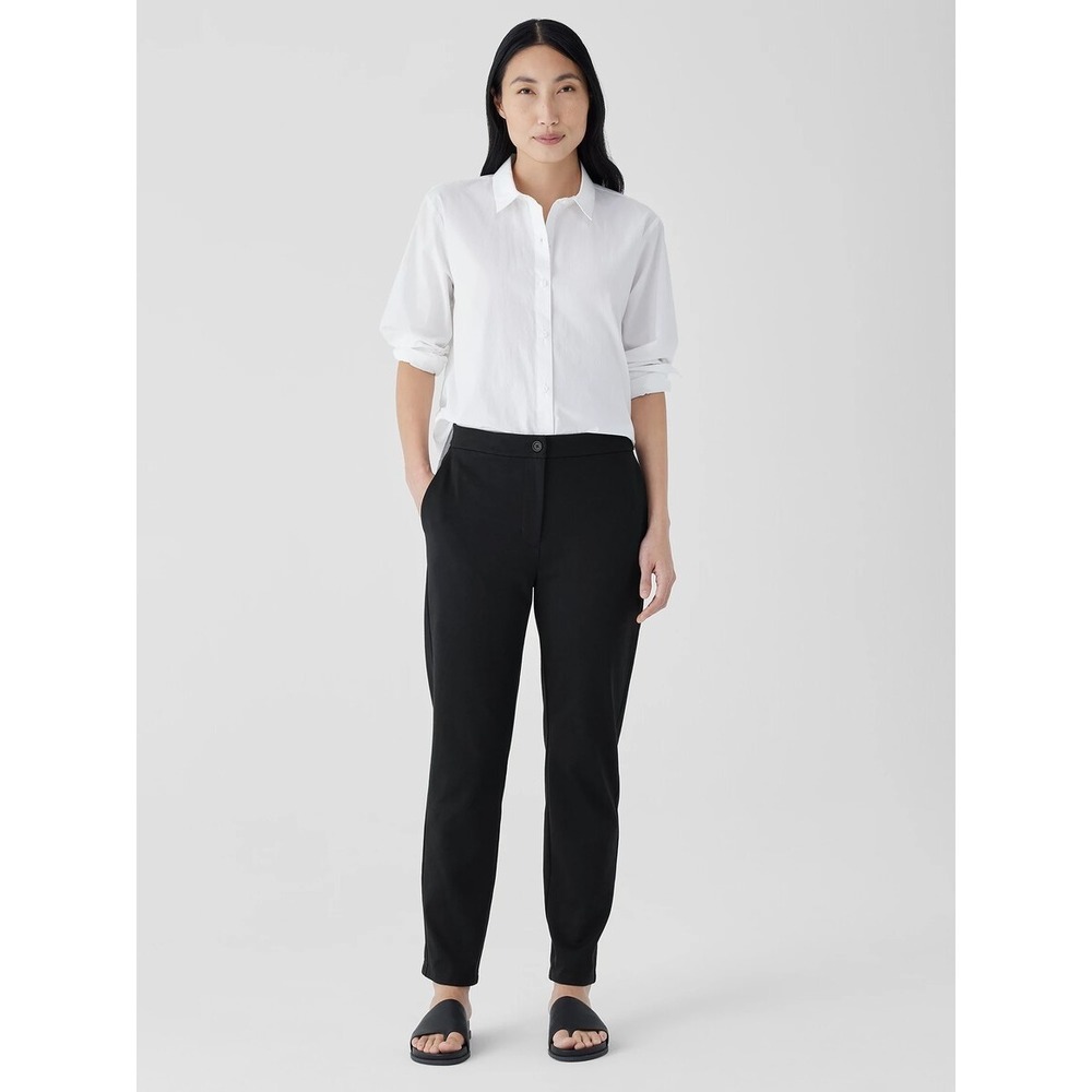 Eileen Fisher Pants Womens S Black Ponte Knit Slim Organic Natural Classic Basic
